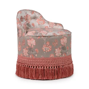 Lou Vanity Stool – Indira Ginger by Rubelli & Rouen Tassel Fringe