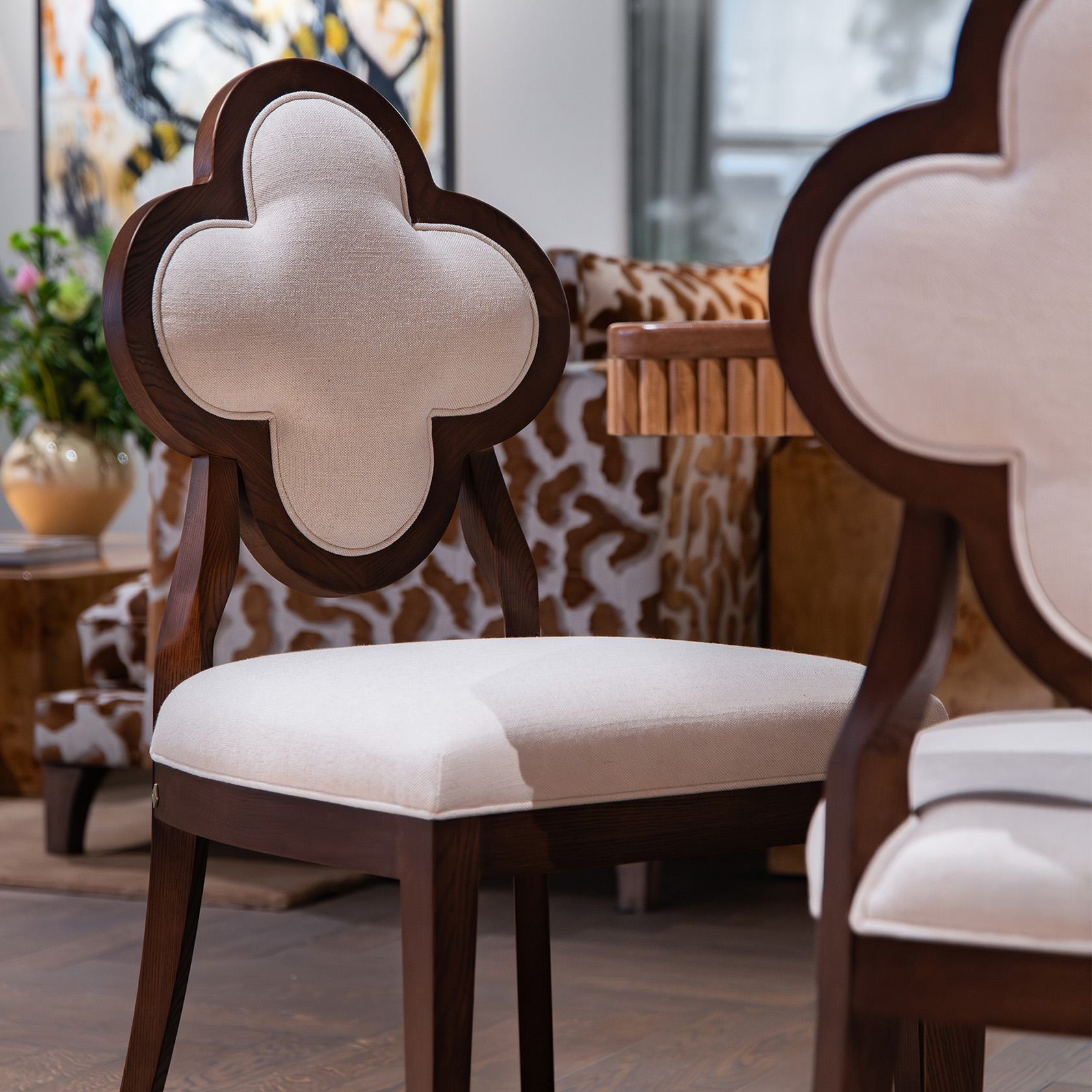 Lucky Dining Chair – Beige With Selfpiping