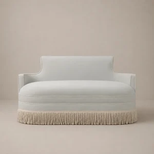Ralph Love Seat – Velvet Seafoam – Ivory Fringe